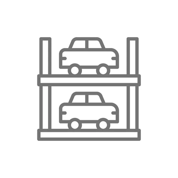 Icona della linea di parcheggio a due piani. Isolato su sfondo bianco — Vettoriale Stock