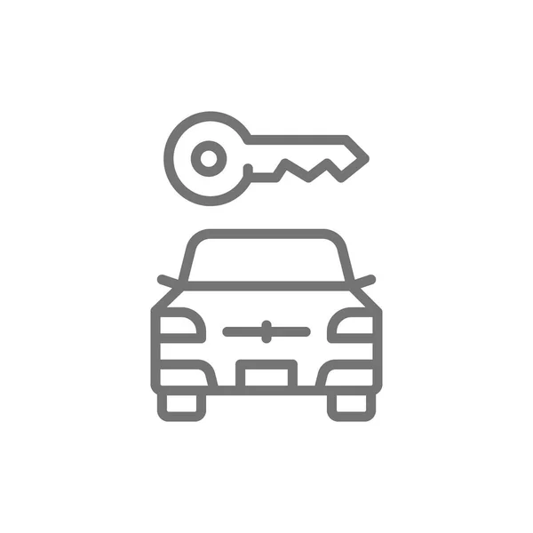 Chiave della macchina vettoriale, icona della linea bloccata dell'automobile . — Vettoriale Stock