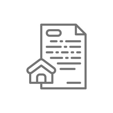 Vektör gayrimenkul kredisi, ipotek hattı simgesi.