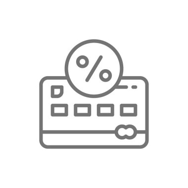 Kredi kartı, depozito hattı simgesi. Beyaz arka planda yalıtılmış