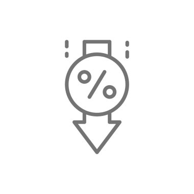 Vektör kredi faiz oranı azaltma satırı simgesi.