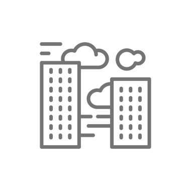 Vektör şehir sis, hava kirliliği hattı simgesi.