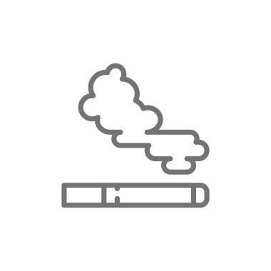 Sigara, tütün duman ısüzerek simgesi. Beyaz arka planda yalıtılmış