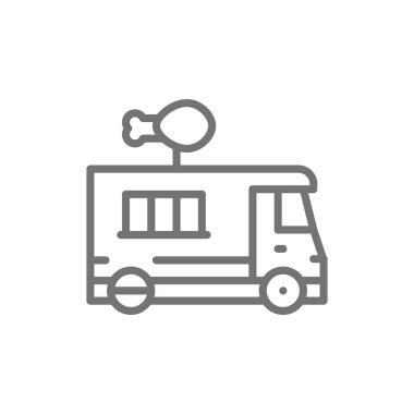 Kızarmış tavuk kamyon, sokak fast food hattı simgesi.