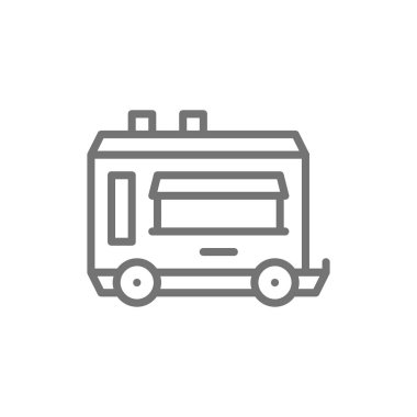 Vektör mobil mutfak gıda römork hattı simgesi.