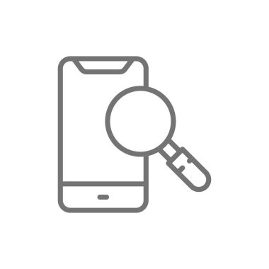 Loupe ile akıllı telefon, arama telefon hattı simgesi.