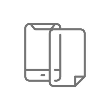 Telefon koruyucu film ekran koruyucu çizgi simgesi.