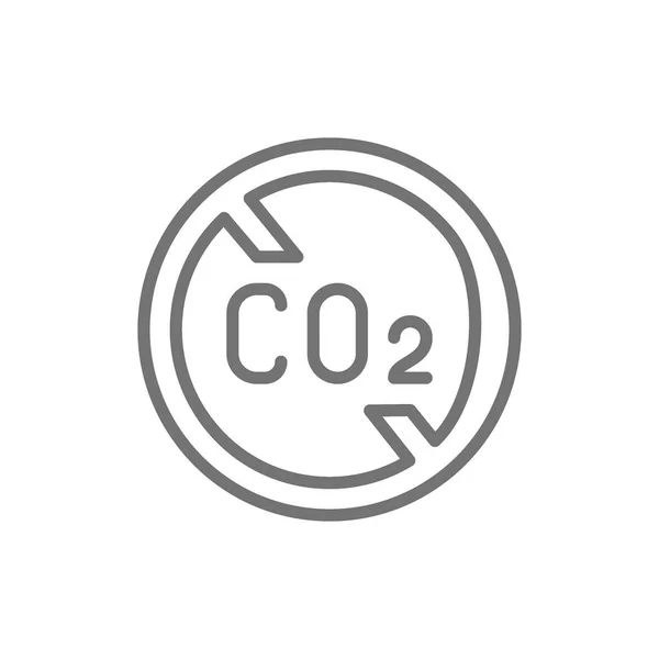 No carbon emissions, co2 emissions sign line icon. — Stock Vector