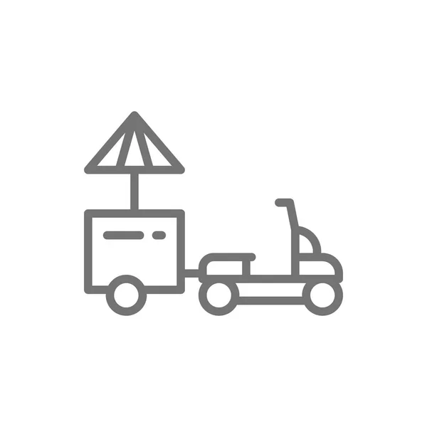 Vektor Kühlschrank Roller Food Truck Linie Symbol. — Stockvektor