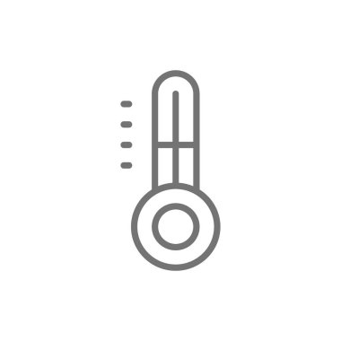 Buzdolabı termometre çizgi simgesi. Beyaz arka planda yalıtılmış