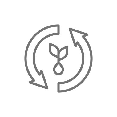 Vektör tohum büyüme, geri dönüşüm bitki hattı simgesi.