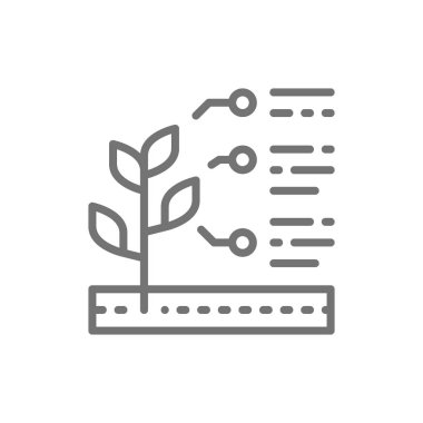 Vektör bitki özellikleri, tohum özellikleri çizgi simgesi.