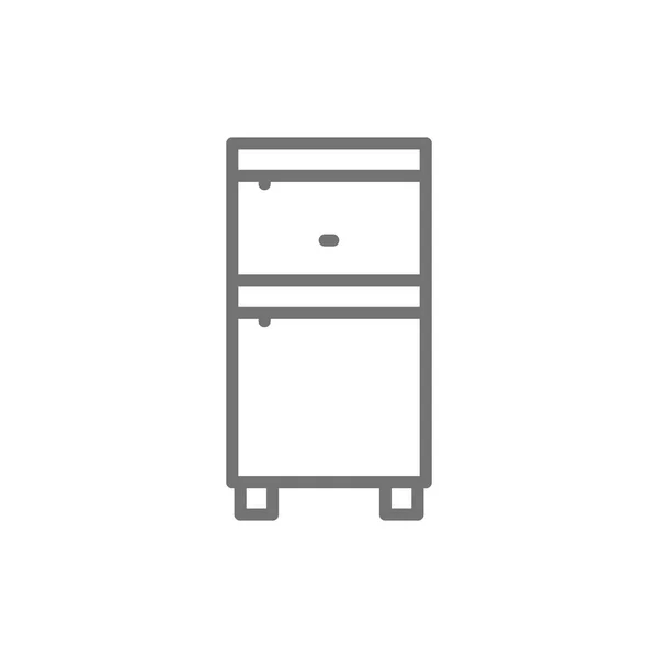Congelador ícone de linha de geladeira. Isolado sobre fundo branco — Vetor de Stock