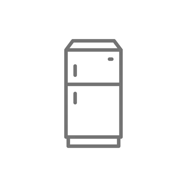 Mraznička, ikona čáry chladničky. Izolované na bílém pozadí — Stockový vektor