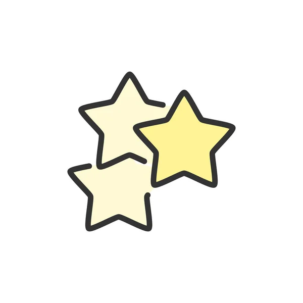 Vektorové hvězdy, nejlepší volba, pozitivní zpětná vazba ikona plochý barevný řádek. — Stockový vektor