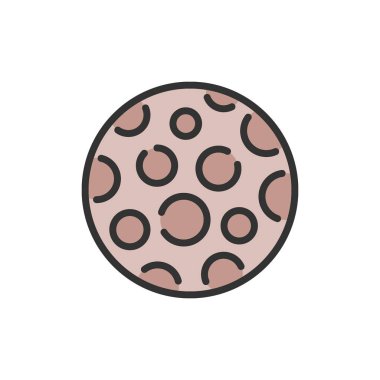 Vektör Ay düz çizgi simgesi. Beyaz arkaplanda izole