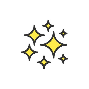 Vektör cosmos yıldız düz renk çizgisi simgesi.