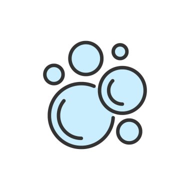 Vektör yıkama kabarcıkları düz renk çizgisi simgesi