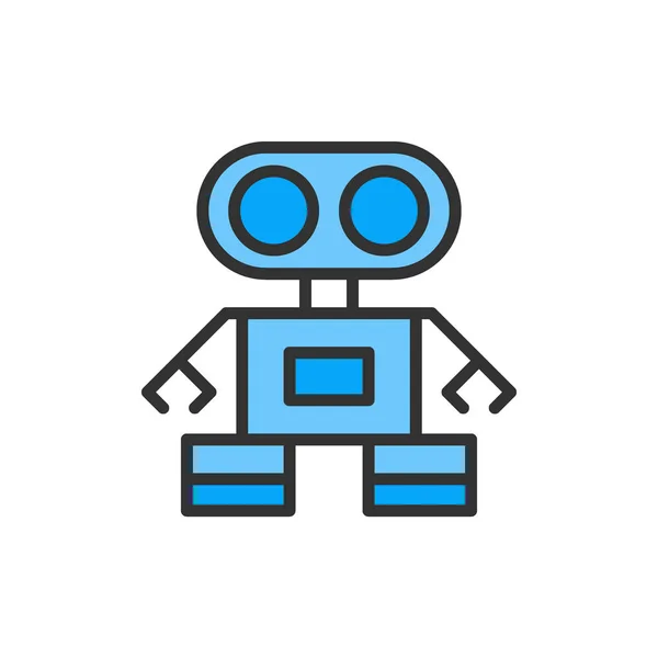 Vector robot flat color line icon. Isolated on white background