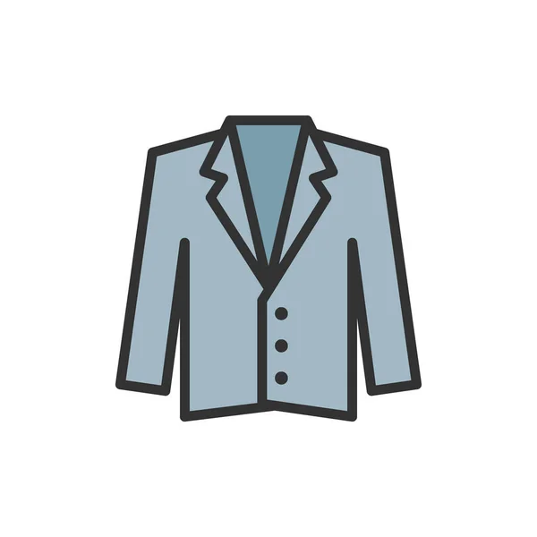 Vector tuxedo, jacket, coat flat color line icon. — Stock Vector