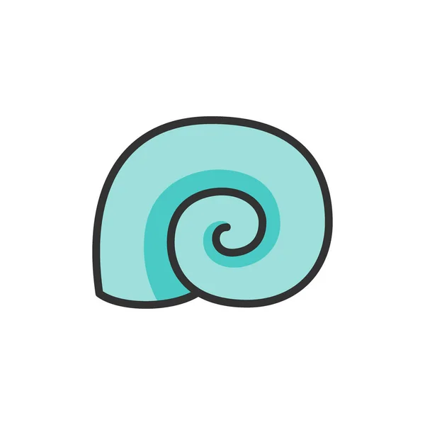 Vektor Seashell lapos színsor ikonra. Elszigetelt fehér alapon — Stock Vector