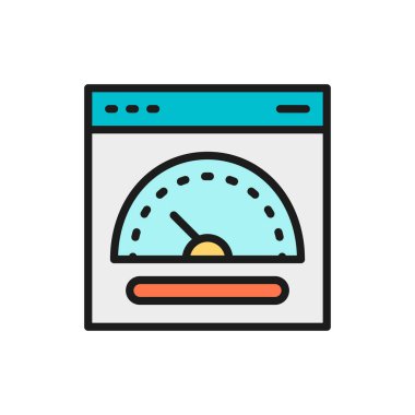 Hızlı sunucu, hızlı sunucu düz renk çizgisi simgesi.