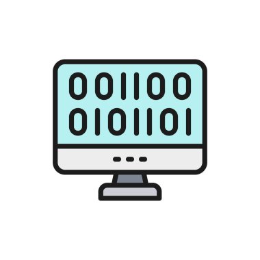 Web geliştirme, düz renk çizgisi simgesi kodlama.