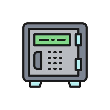 Güvenlik metali düz çizgi simgesi.