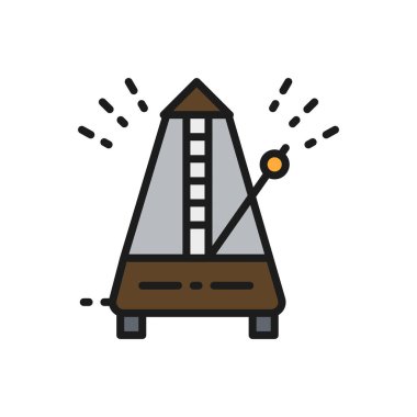 Vektör metronomu, ritm düz çizgi simgesi.