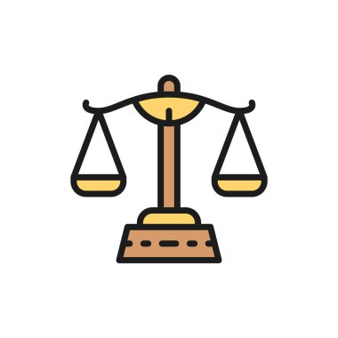 Adalet terazileri, terazi düz çizgi simgesi.