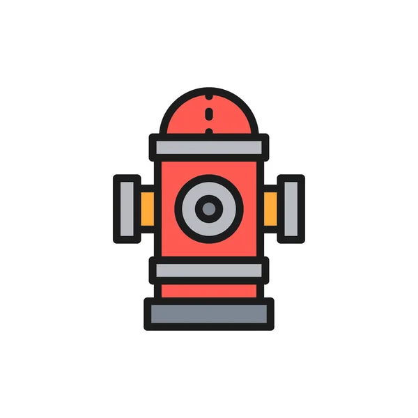 Vektor tűzcsap lapos színű vonal ikon. — Stock Vector