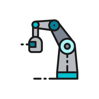 Kablosuz robot kaynak makinesi, kıvılcım kaynağı renk çizgisi simgesi olan robotik kol.