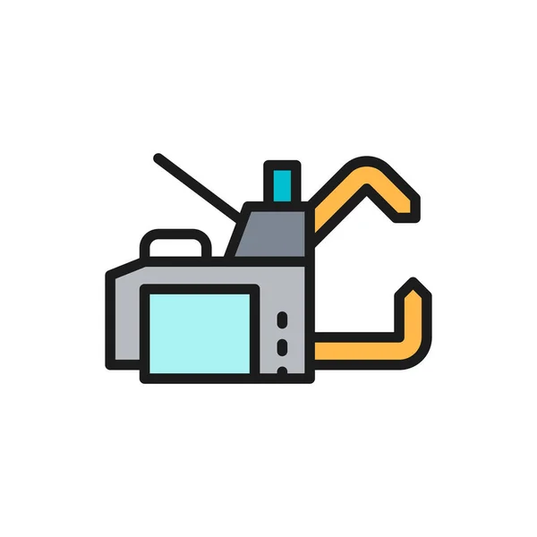 Spot welding machine flat color line icon. — Stock Vector