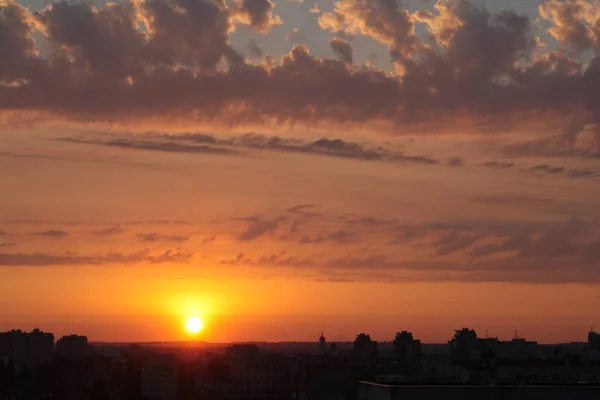 landscape of the evening (or morning) sky, clouds during sunset, look up