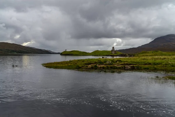 Ardvreck Vár Loch Hozzájárulási Közelében Ullapool Skót Felföldön Északi Parton — Stock Fotó