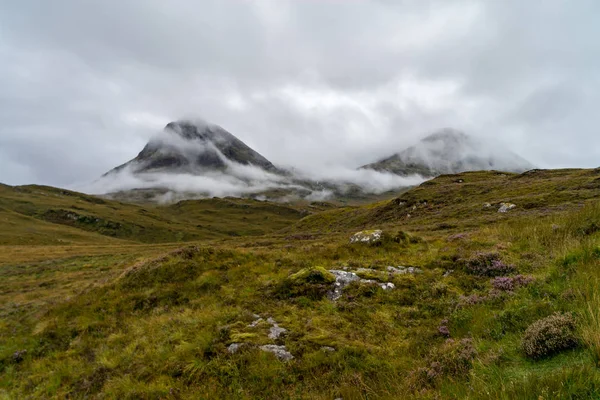 Malebný Pohled Poblíž Kylesku Sutherland Skotské Vysočiny Přes Kopce Vřesovišť — Stock fotografie