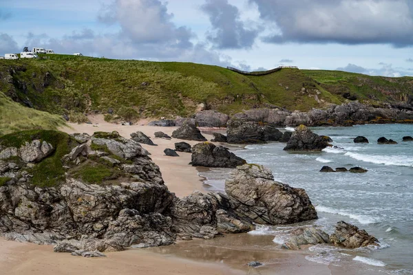 Sango Bay Stranden Vid Durness Scotlands Fantastiska Norr Atlanten Stränder Stockbild