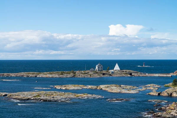 Casa Faro Navegación Isla Mar Báltico Archipiélago Estocolmo Suecia —  Fotos de Stock