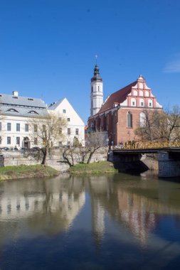 Eski renkli şehir, Opole Oder Nehri boyunca. Opole, Polonya