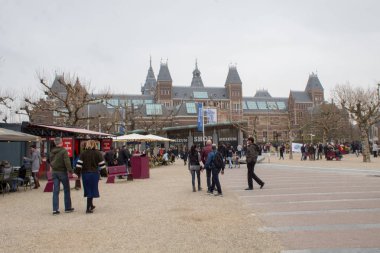 Amsterdam, Hollanda-Nisan 6 2019: Amsterdam, Hollanda Müzesi bölgesi.