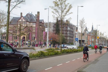 Amsterdam, Hollanda-Nisan 6 2019: Amsterdam, Hollanda Müzesi bölgesi.