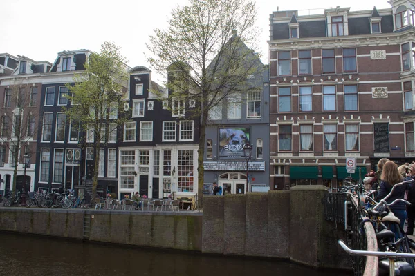 Amsterdam Netherlands April 2019 Old Streets Numerous Canals Amsterdam River — Stock Photo, Image