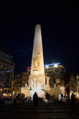 Amsterdam/Hollanda, 06 Nisan 2019: Eski Amsterdam Gece Sokakları