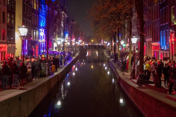 Ámsterdam Países Bajos Abril 2019 Calles Nocturnas Ámsterdam Canales Eliminación — Foto de Stock