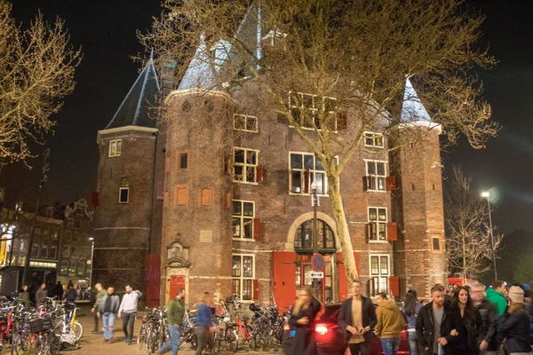 Ámsterdam Países Bajos Abril 2019 Old Amsterdam Night Streets — Foto de Stock