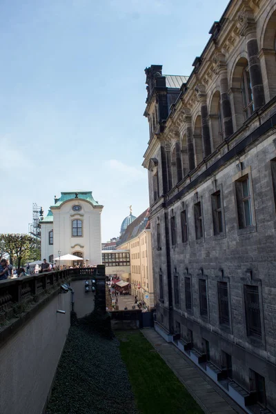 Drážďany Německo Dubna 2019 Drážďanské Cityje Krásnou Zrekonstruované Barokní Architekturou — Stock fotografie