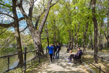 Wroclaw / Poland - April 22 2019: Architecture, attractions, transportation and people in a beautiful spring historical Polish city.