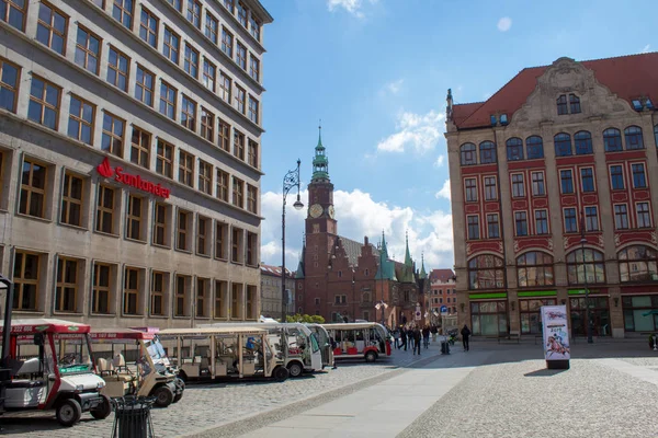 Wrocław Polska Kwietnia 2019 Kolorowa Architektura Słynnego Polskiego Miasta Wrocław — Zdjęcie stockowe