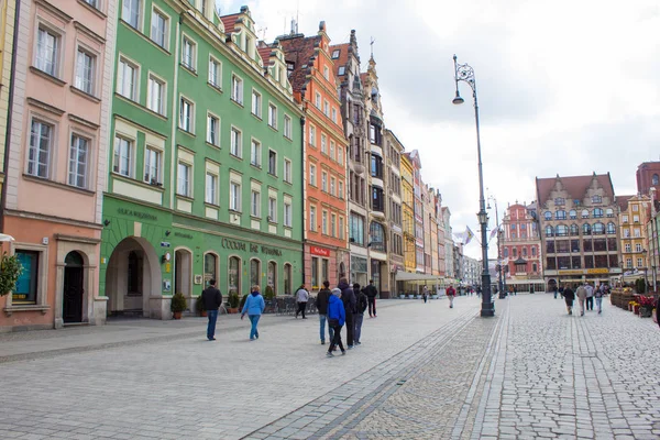 Wroclaw Polonia Abril 2019 Colorida Arquitectura Famosa Ciudad Polaca Wroclaw — Foto de Stock