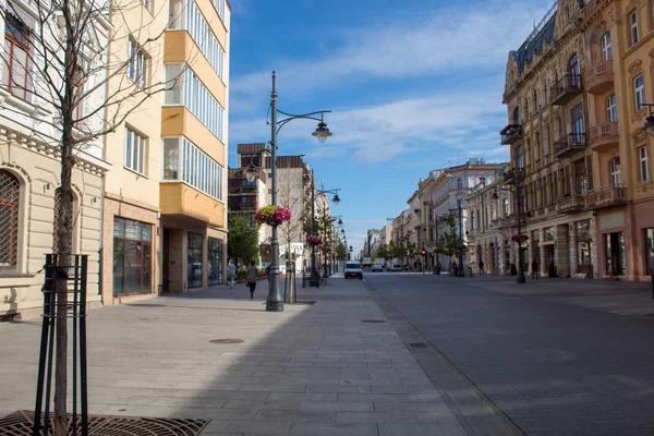 Лодзь Польша Июля 2019 Вид Главную Историческую Улицу Пьетрковской Польского — стоковое фото